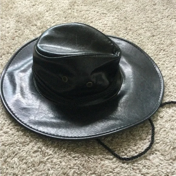 Men’s Faux Leather Cowboy Hat - Picture 4 of 16